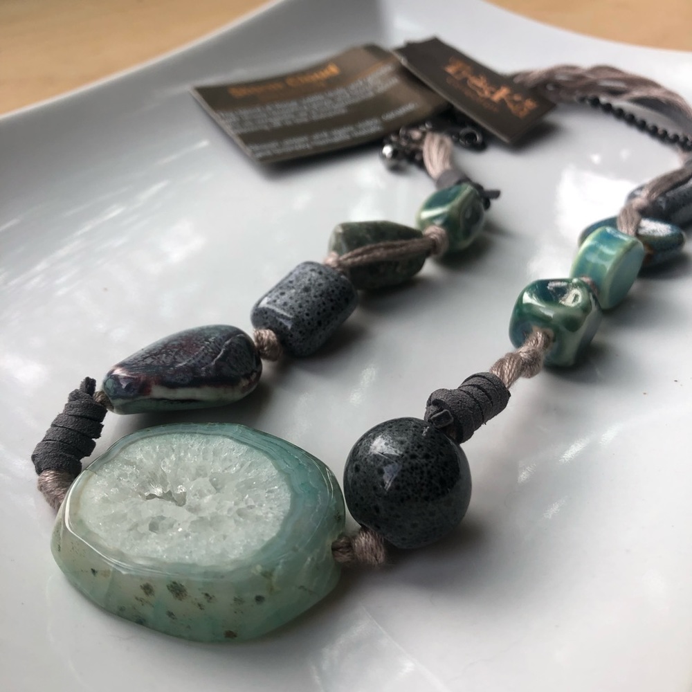 NWT Teska Storm Cloud collection beaded necklace